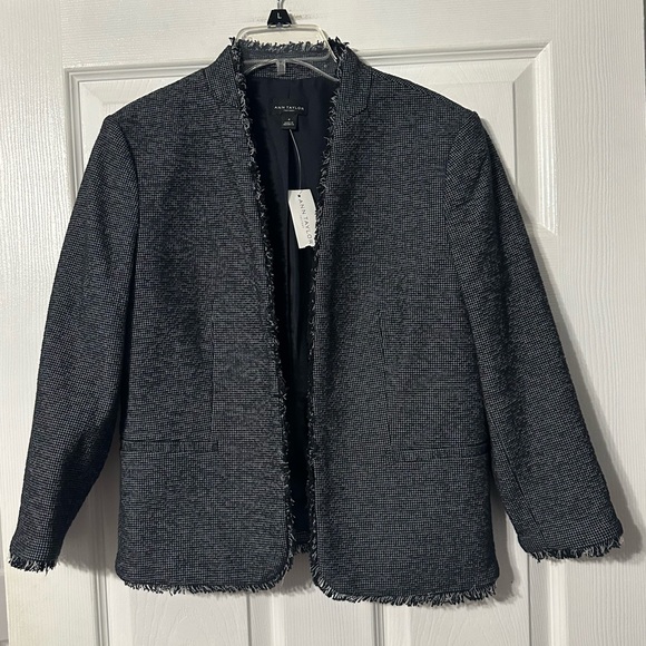 Ann Taylor Factory Jackets & Blazers - NWT Ann Taylor Factory Fringe Trim Open Front Blazer